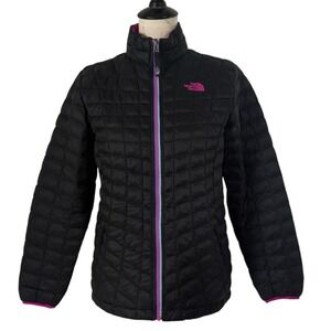 The North Face Girl's Black  & Pink Lightweight Thermoball Jacket, Size XL (18)